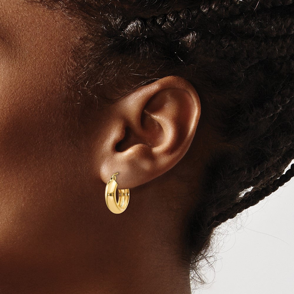 14K Gelbgold Poliert 4.75mm Rund Creolen