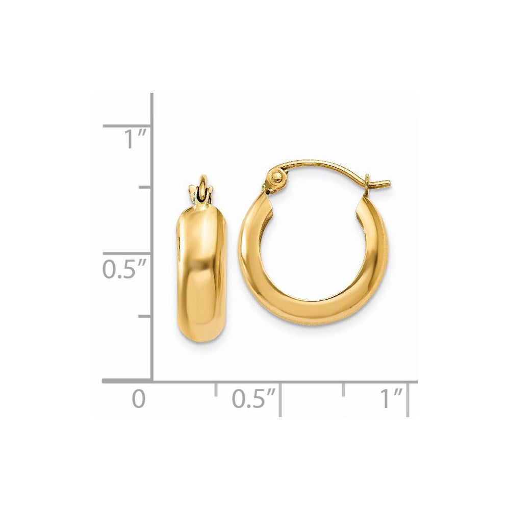 14K Gelbgold Poliert 4.75mm Rund Creolen