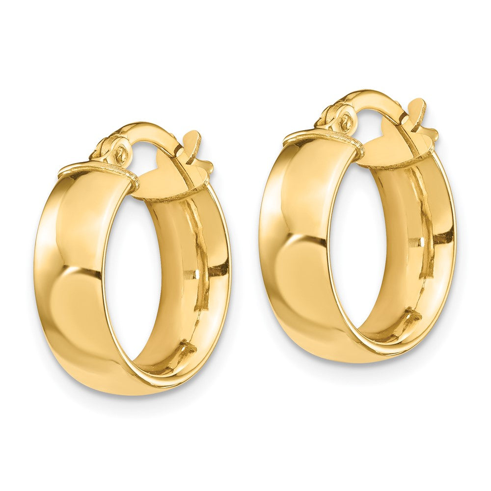 14K Gelbgold Hoch Poliert 5mm Creolen