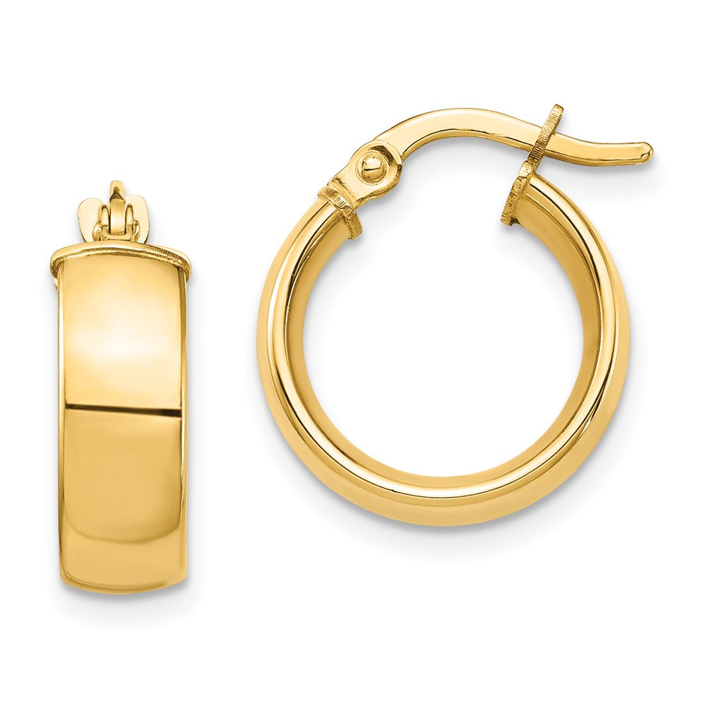 14K Gelbgold Hoch Poliert 5mm Creolen