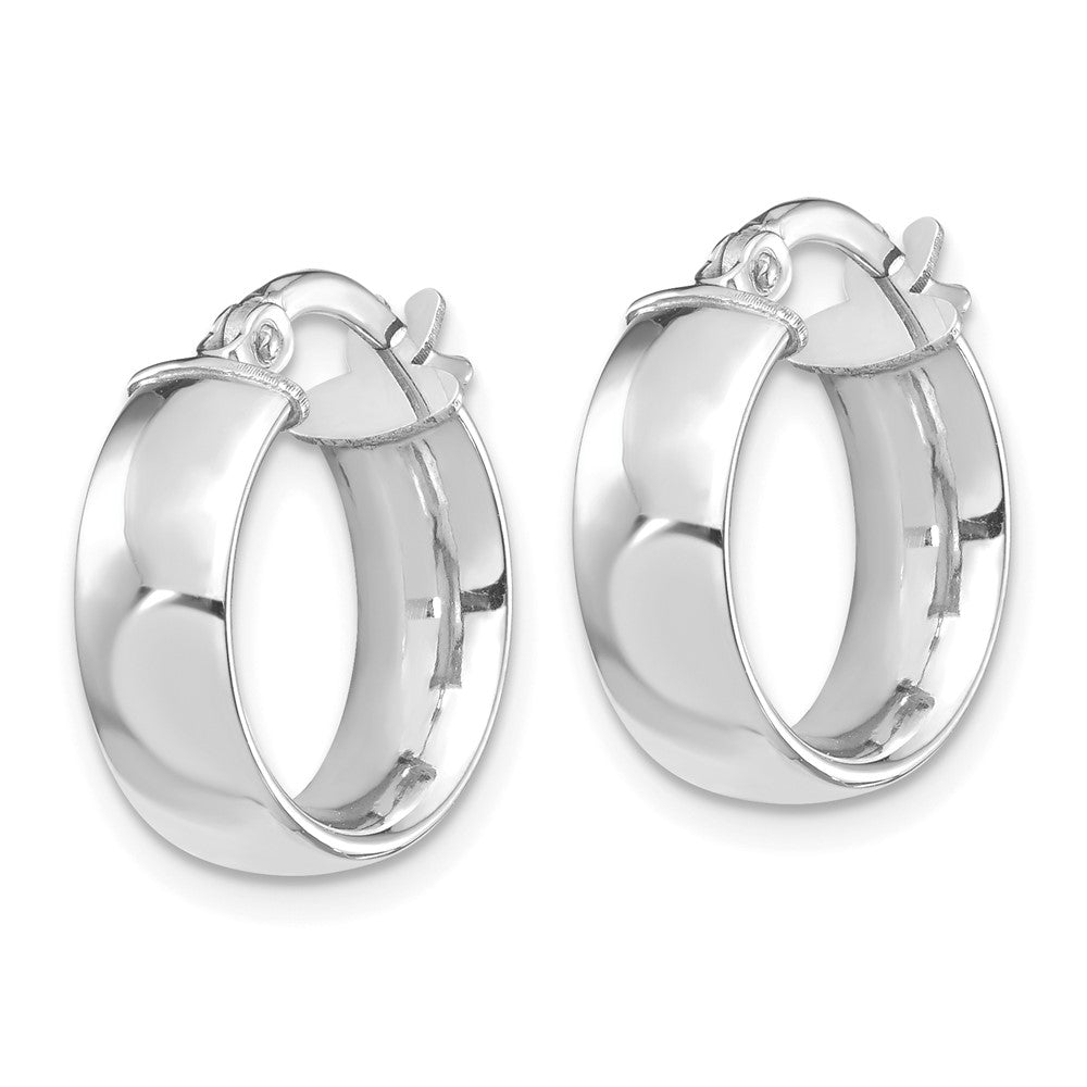 14K Weißgold Hoch Poliert 5mm Creolen