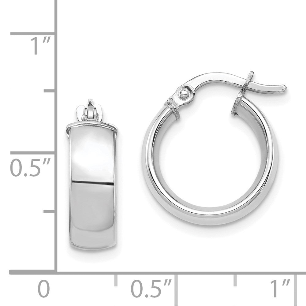 14K Weißgold Hoch Poliert 5mm Creolen