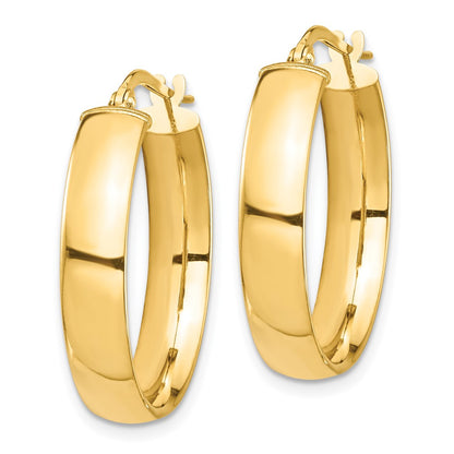 14K Gelbgold Hoch Poliert 5mm Creolen