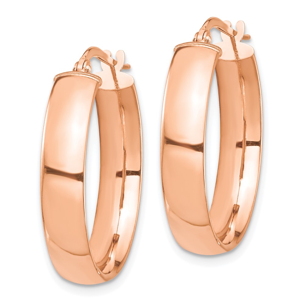 14K Roségold Hoch Poliert 5mm Creolen