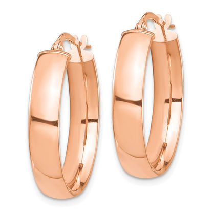 14K Roségold Hoch Poliert 5mm Creolen