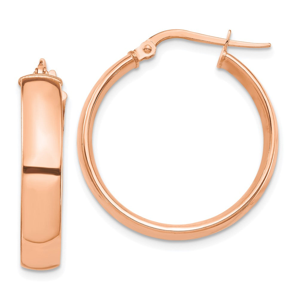 14K Roségold Hoch Poliert 5mm Creolen