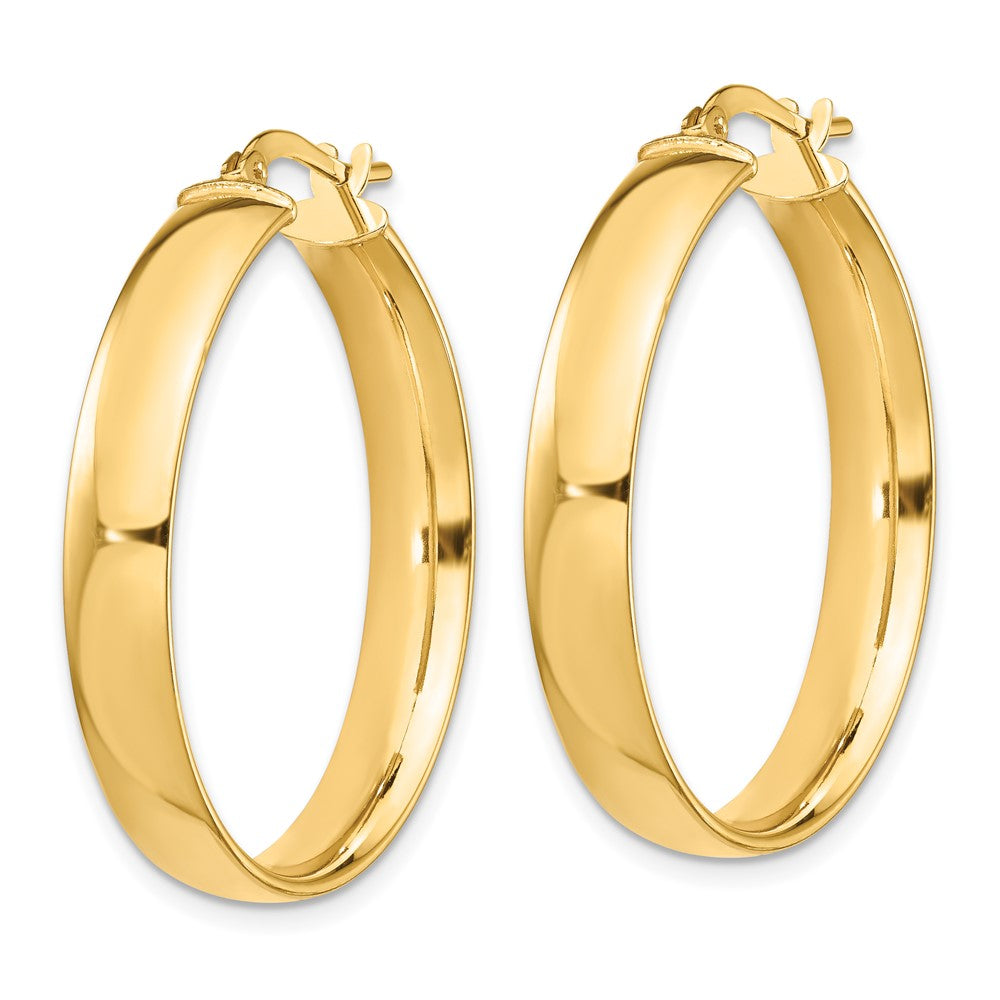 14K Gelbgold Hoch Poliert 5mm Creolen