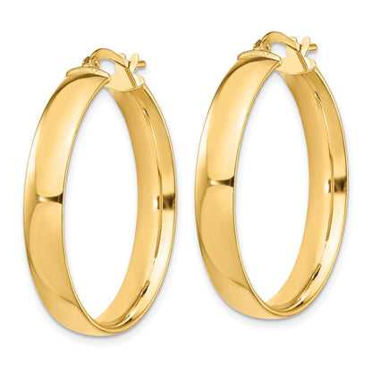 14K Gelbgold Hoch Poliert 5mm Creolen