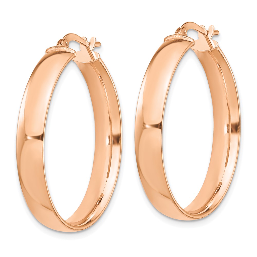 14K Roségold Hoch Poliert 5mm Creolen