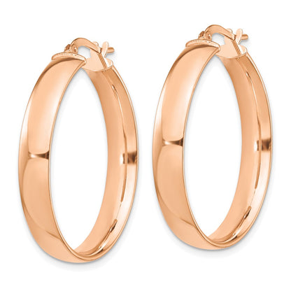 14K Roségold Hoch Poliert 5mm Creolen