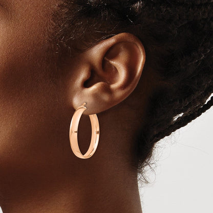 14K Roségold Hoch Poliert 5mm Creolen