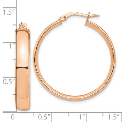 14K Roségold Hoch Poliert 5mm Creolen