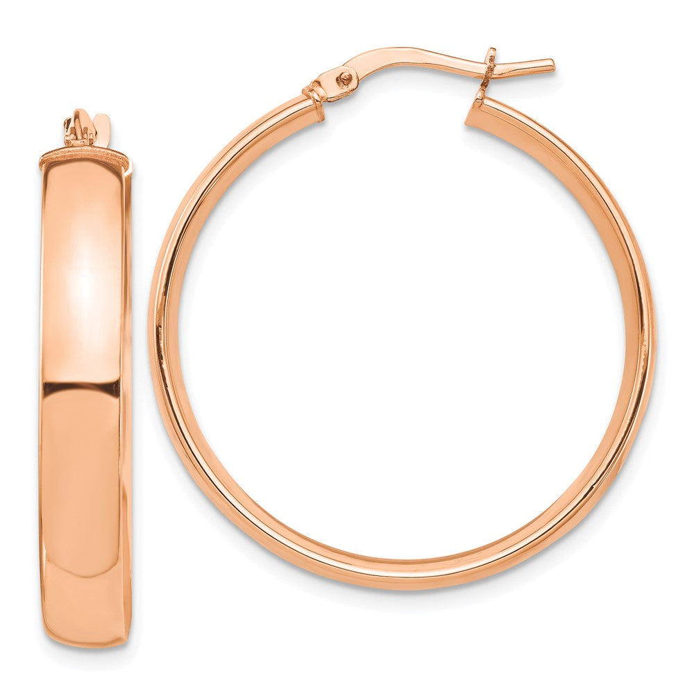 14K Roségold Hoch Poliert 5mm Creolen