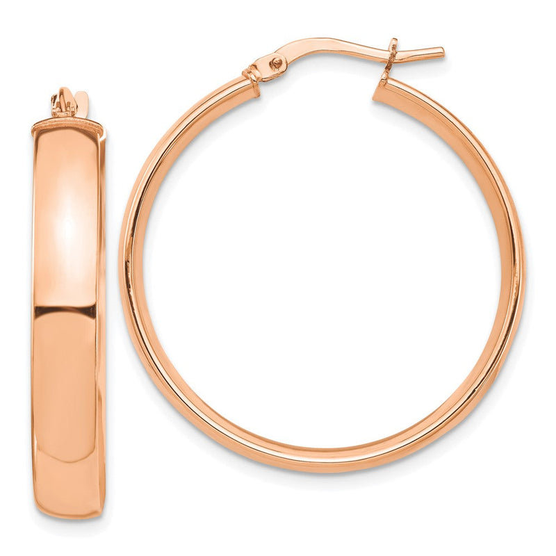 14K Roségold Hoch Poliert 5mm Creolen