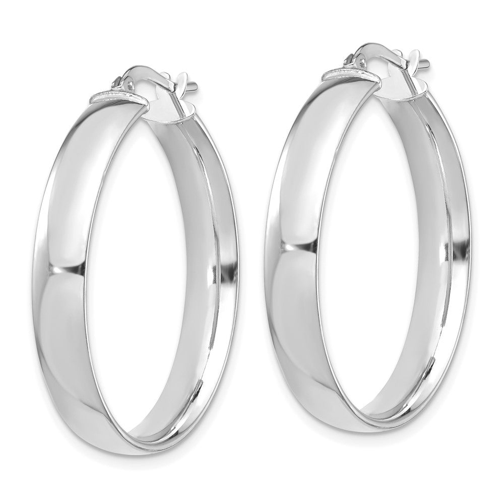 14K Weißgold Hoch Poliert 5mm Creolen