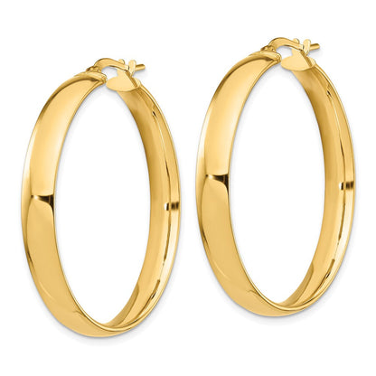 14K Gelbgold Hoch Poliert 5mm Creolen