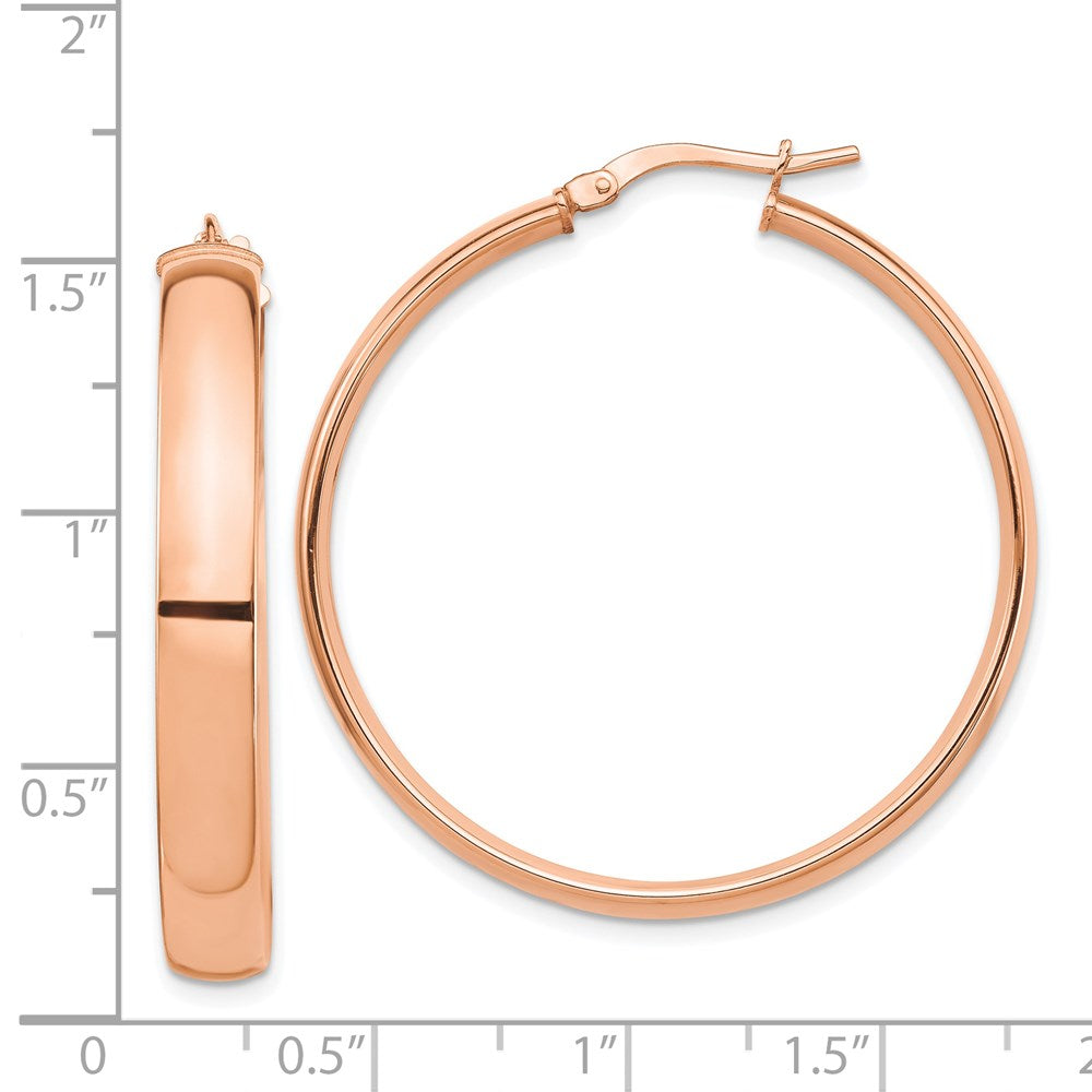 14K Roségold Hoch Poliert 5mm Creolen