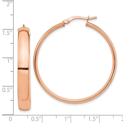 14K Roségold Hoch Poliert 5mm Creolen