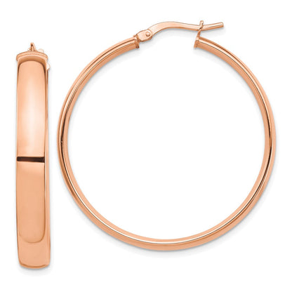 14K Roségold Hoch Poliert 5mm Creolen