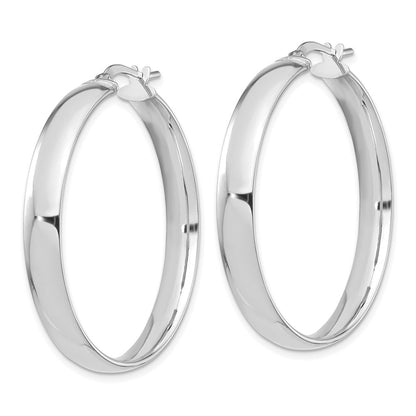 14K Weißgold Hoch Poliert 5mm Creolen