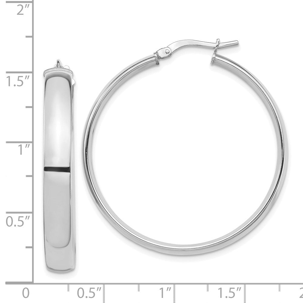 14K Weißgold Hoch Poliert 5mm Creolen