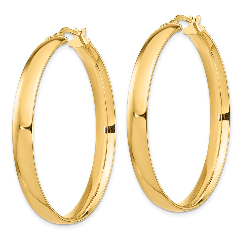 14K Gelbgold Hoch Poliert 5mm Creolen