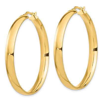 14K Gelbgold Hoch Poliert 5mm Creolen