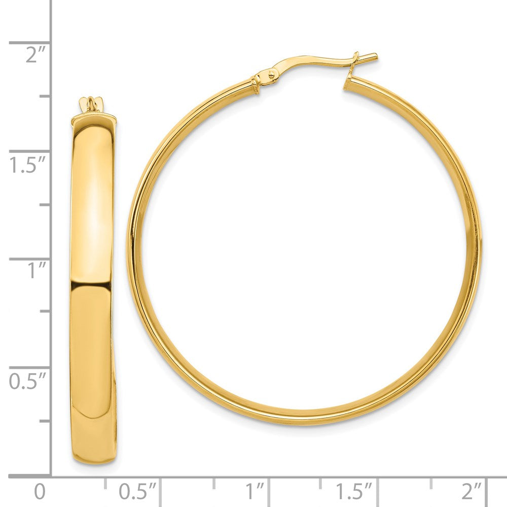 14K Gelbgold Hoch Poliert 5mm Creolen