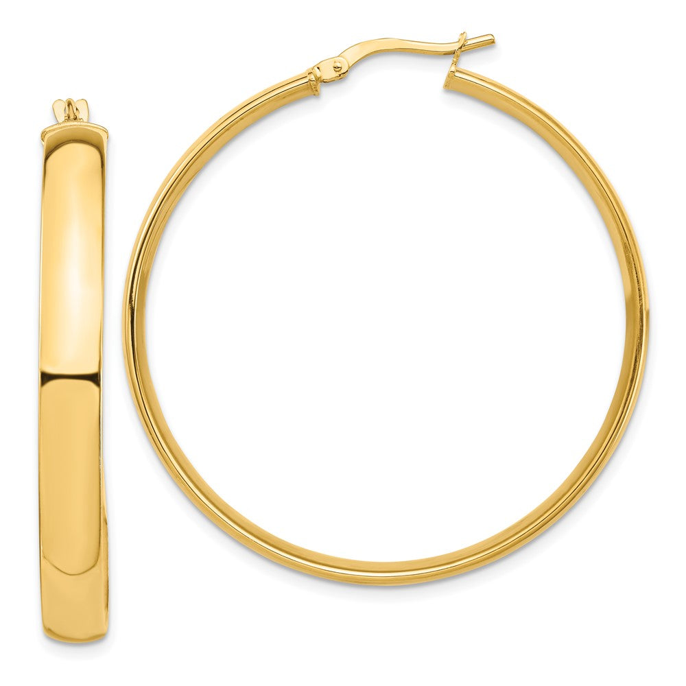 14K Gelbgold Hoch Poliert 5mm Creolen