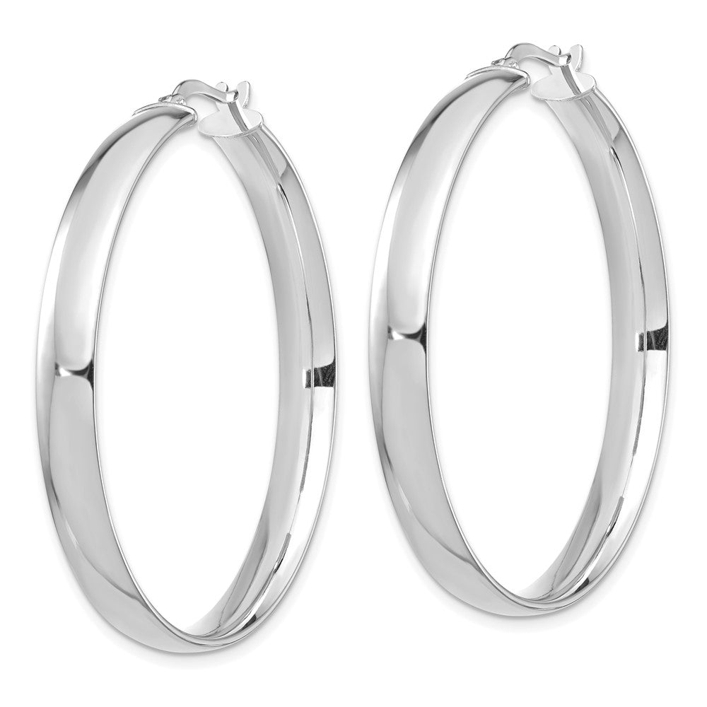 14K Weißgold Hoch Poliert 5mm Creolen