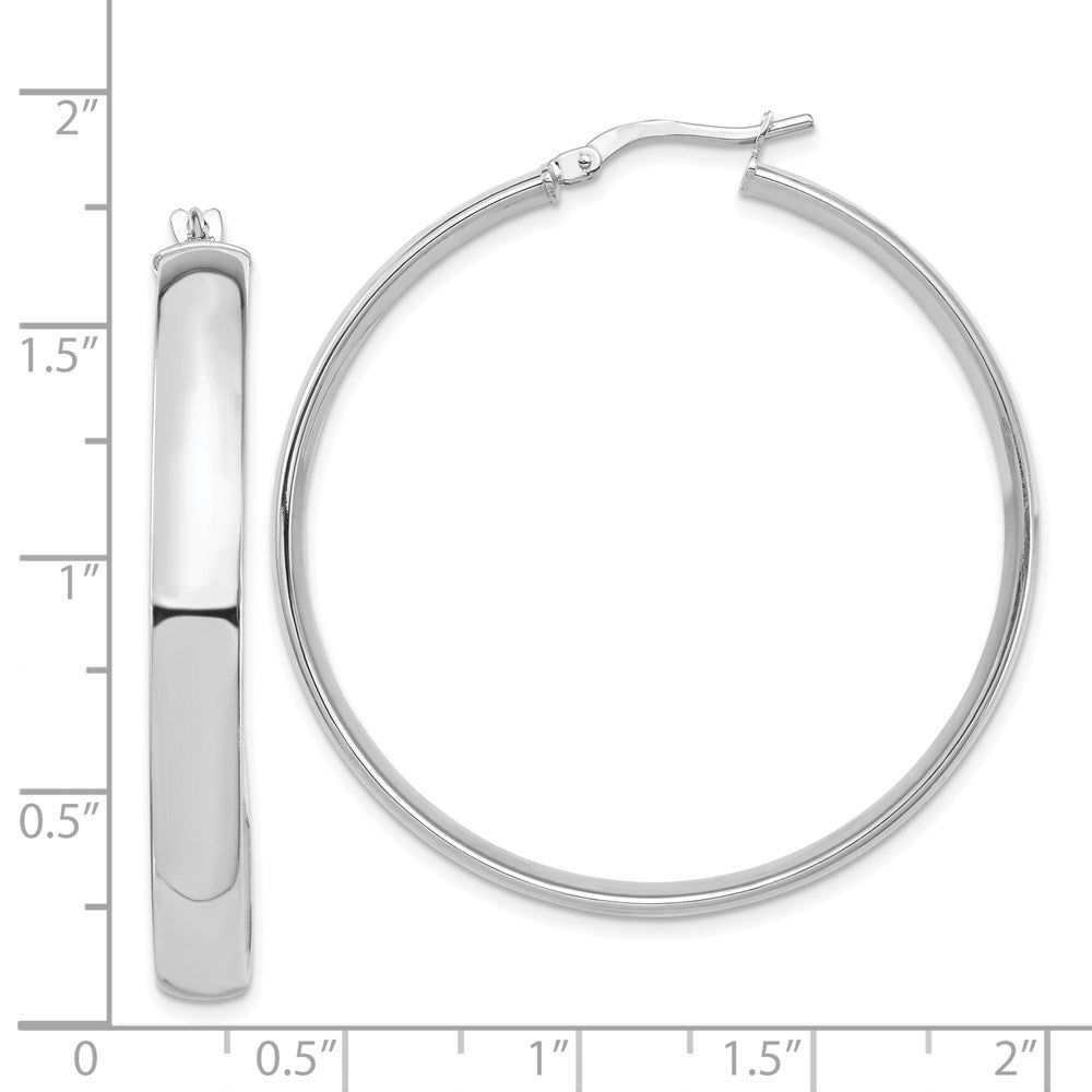 14K Weißgold Hoch Poliert 5mm Creolen