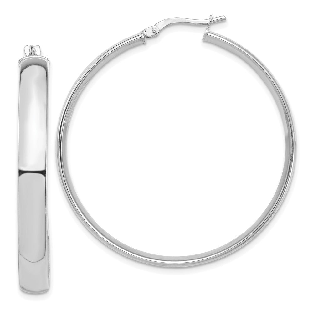 14K Weißgold Hoch Poliert 5mm Creolen