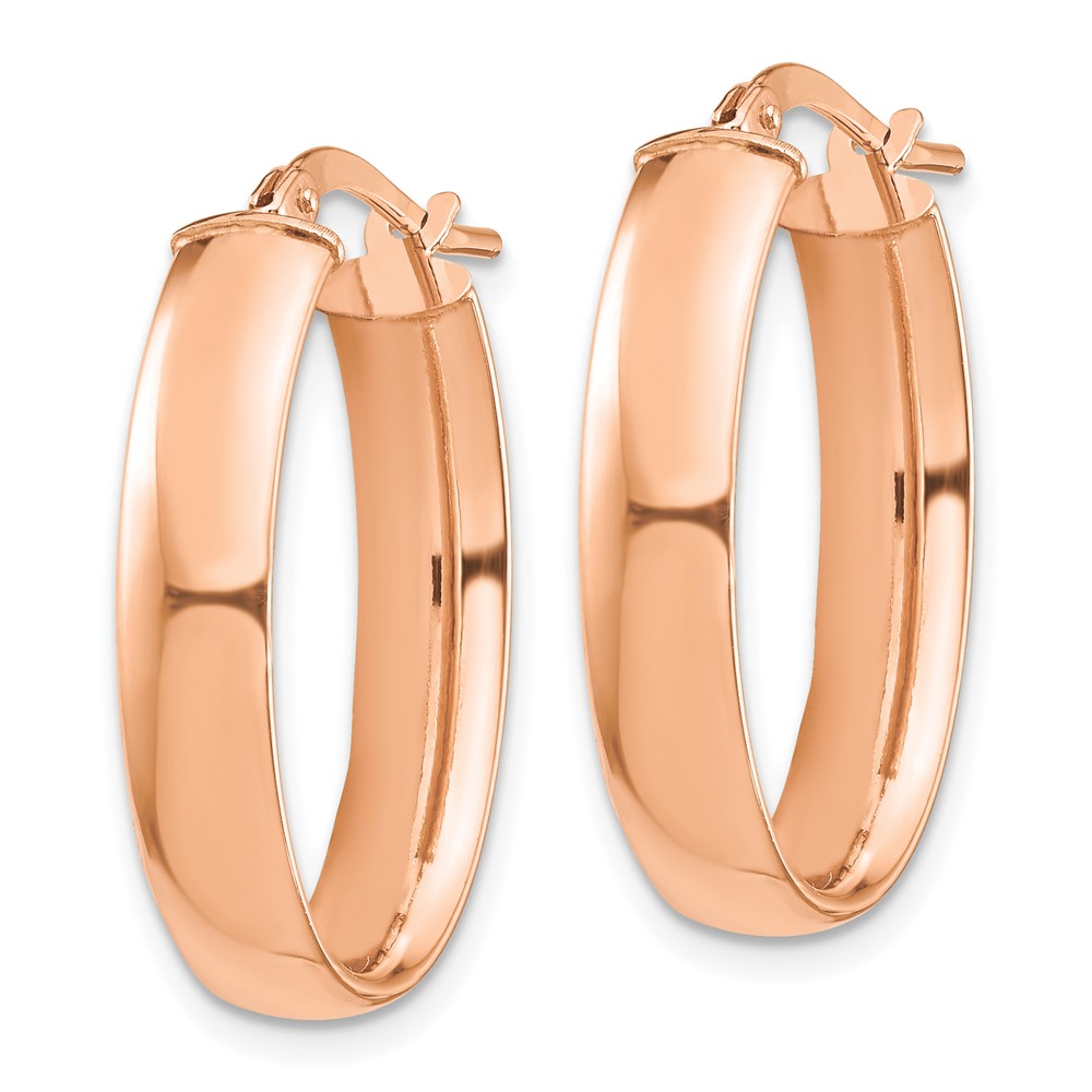 14K Roségold Hoch Poliert 5mm Oval Creolen