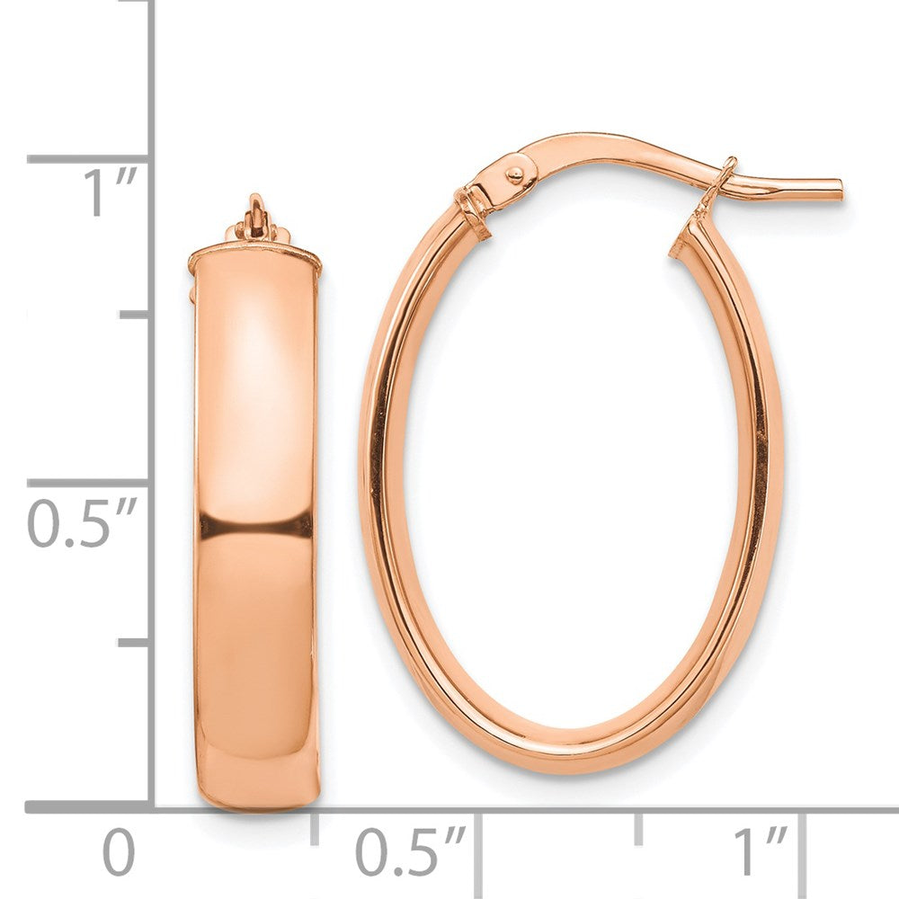 14K Roségold Hoch Poliert 5mm Oval Creolen