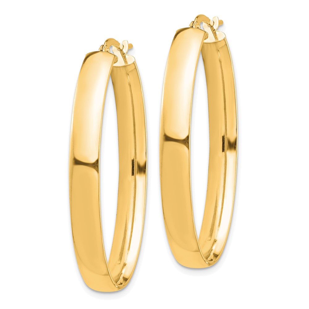 14K Gelbgold Hoch Poliert 5mm Oval Creolen
