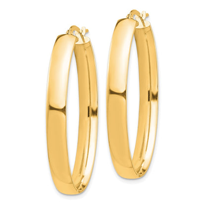 14K Gelbgold Hoch Poliert 5mm Oval Creolen