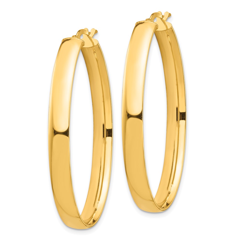 14K Gelbgold Hoch Poliert 5mm Oval Creolen