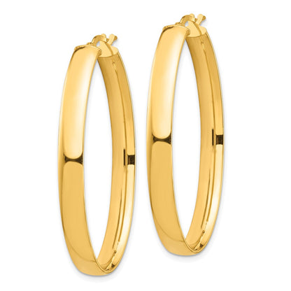 14K Gelbgold Hoch Poliert 5mm Oval Creolen