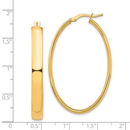 14K Gelbgold Hoch Poliert 5mm Oval Creolen