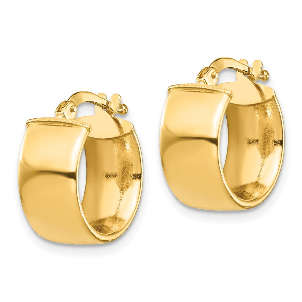 14K Gelbgold Hoch Poliert 7mm Creolen