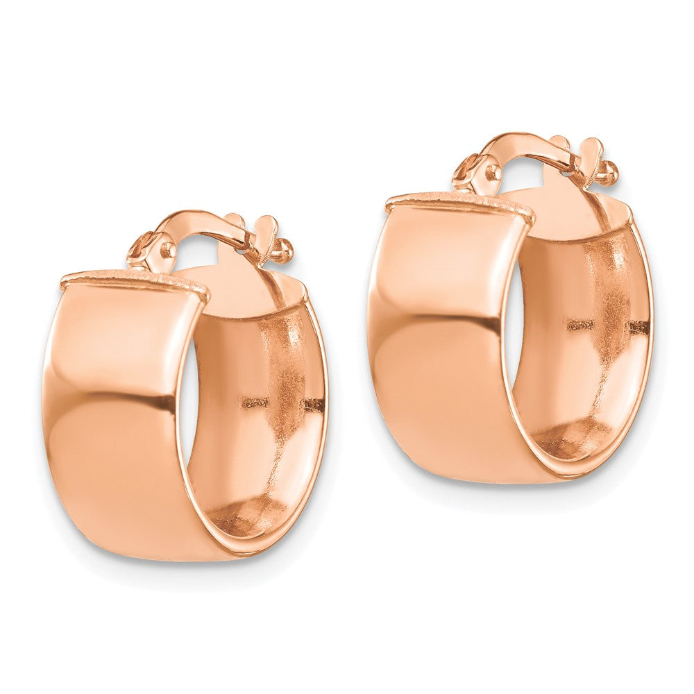 14K Roségold Hoch Poliert 7mm Creolen