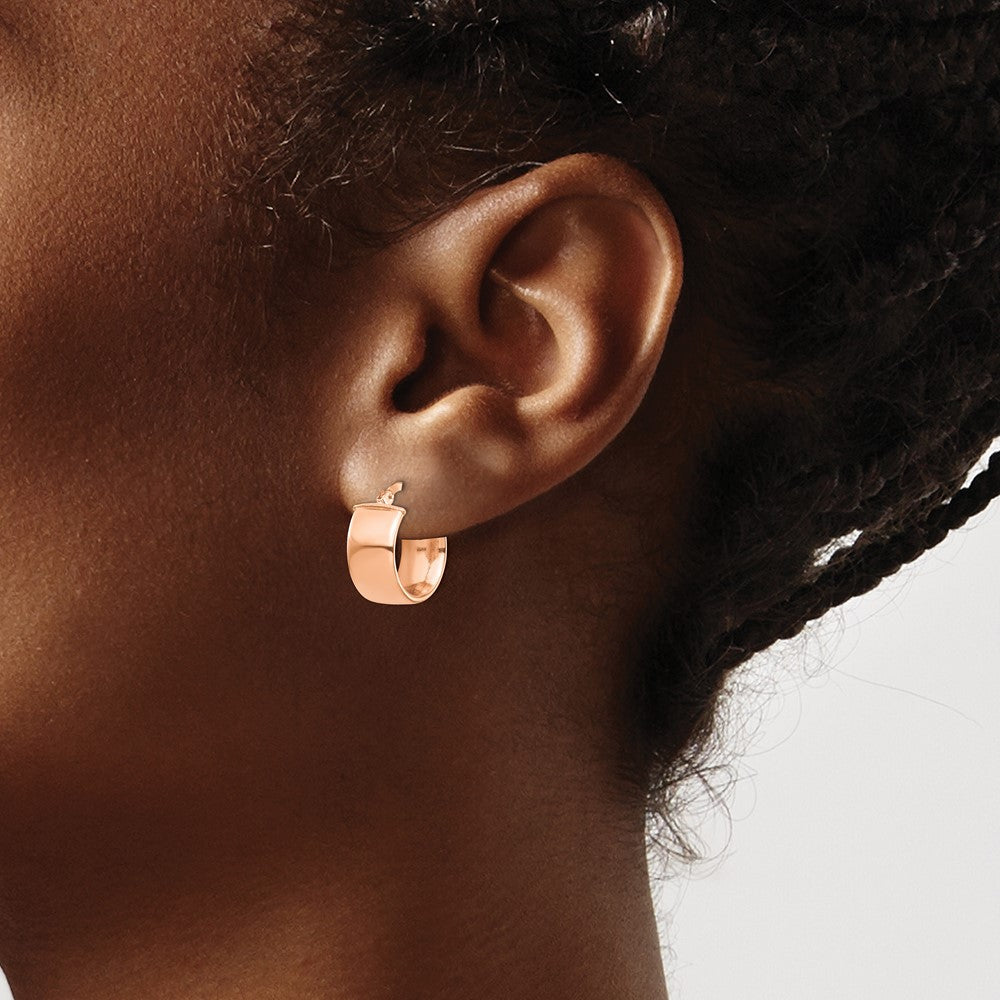 14K Roségold Hoch Poliert 7mm Creolen