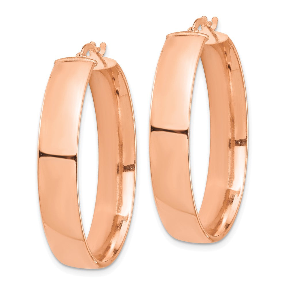 14K Roségold Hoch Poliert 7mm Creolen