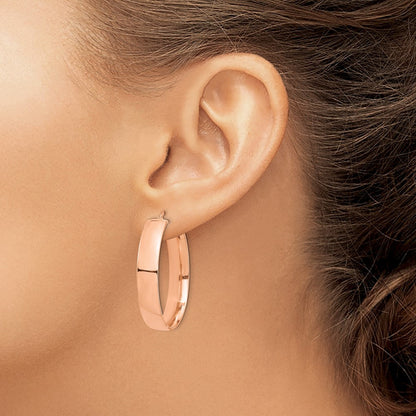 14K Roségold Hoch Poliert 7mm Creolen