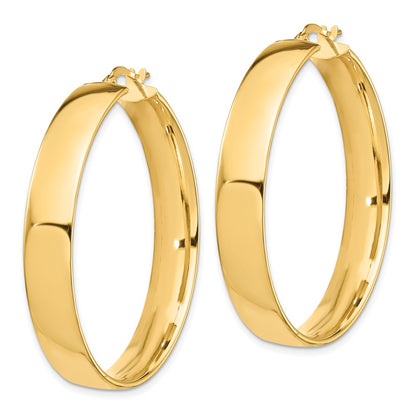 14K Gelbgold Hoch Poliert 7mm Creolen