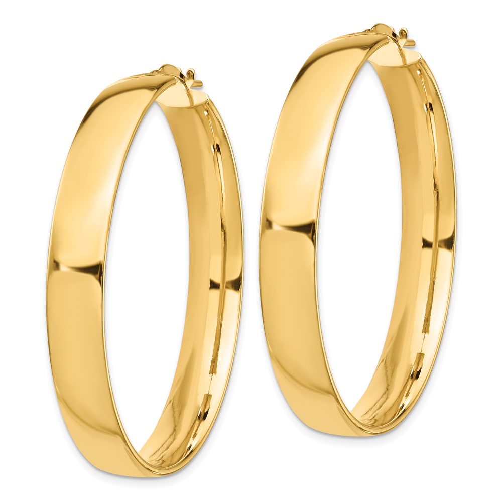 14K Gelbgold Hoch Poliert 7mm Creolen