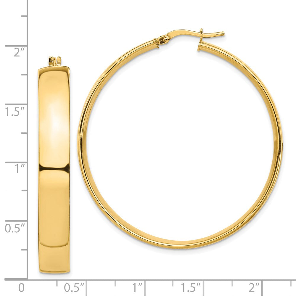 14K Gelbgold Hoch Poliert 7mm Creolen