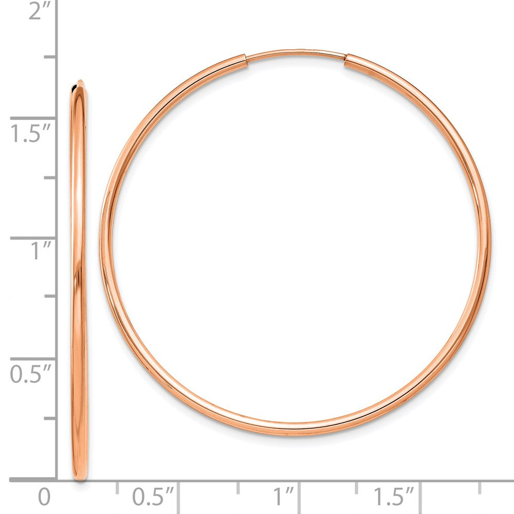 14K Roségold 1.5mm Poliert Endlos Creolen