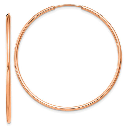 14K Roségold 1.5mm Poliert Endlos Creolen