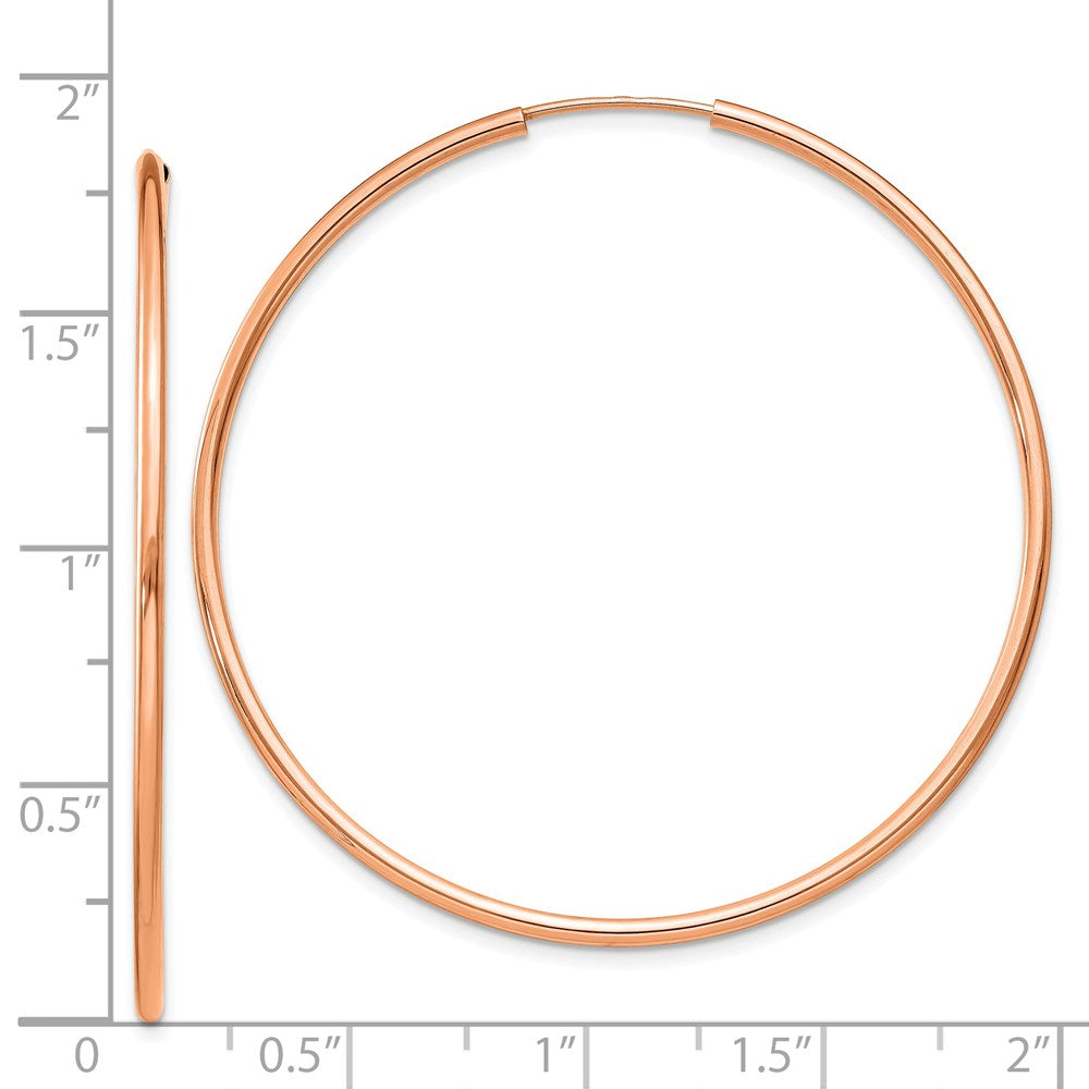 14K Roségold 1.5mm Poliert Endlos Creolen